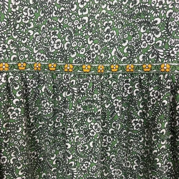 J Jill Tiered Midi Green Floral Dress Size M Petite Spring Boho Cottage Prairie - Picture 2 of 13